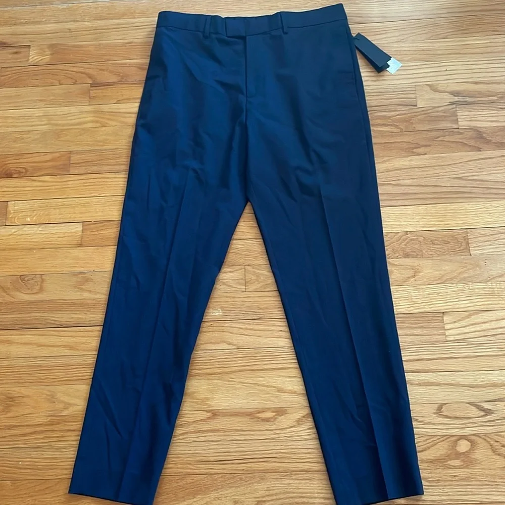 Banana Republic Tapered‎ Italian Wool Perfect Pant size 34/32 Navy B13